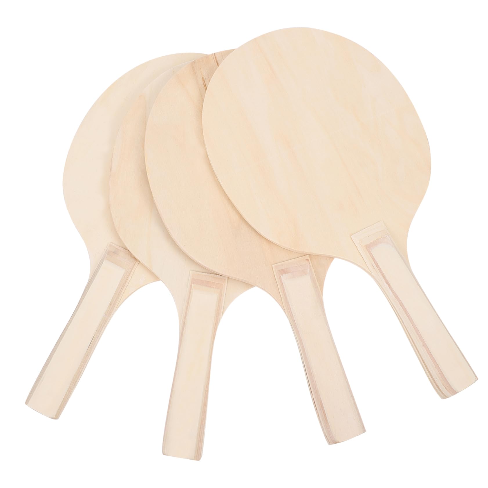 Mikikit 4Pcs Outdoor Beach Rackets Lightweight Wooden Badminton Paddles for Fun Beach Ball Games for Parks Vacations and Backyard Activities Present for Teens