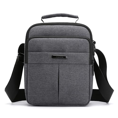 Borsa a tracolla da uomo borsa a da uomo 23 cm impermeabile da uomo da lavoro per attività allaperto viaggi uso quotidiano grigio. 9x7x3.5inch 23x18x9cm