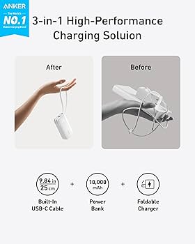 Amazon.com: Anker Nano 3-in-1 Portable iPhone Charger, 10,000mAh