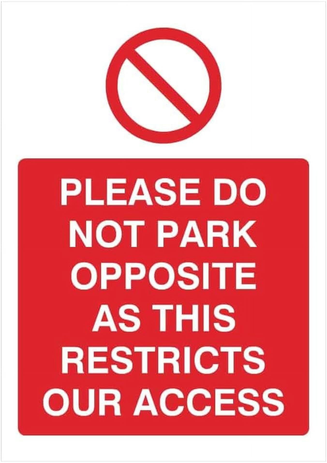 (2-Pack) Metal Tin Sign Please Do Not Park Opposite Portrait Parking & Permits Sign - 12x8 Inch - Caution Safety Warning Security Indoor & Outdoor Home Office Work
