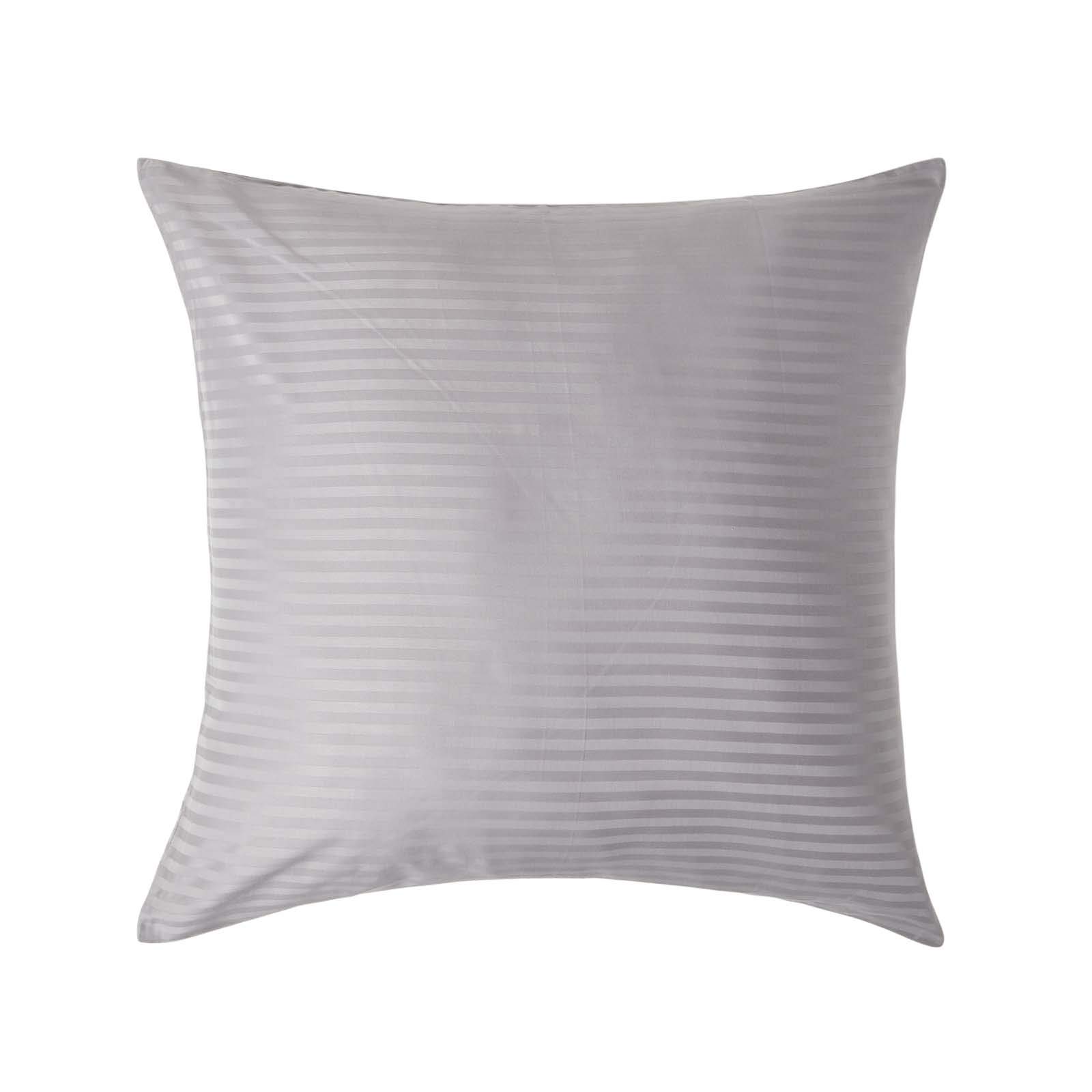 Homescapes Grey Pure Egyptian Cotton Euro Size Pillowcase 80 X 80 Cm 330 Tc 500 Thread Count Percale Equivalent Satin Stripe Pillow Case With Zip