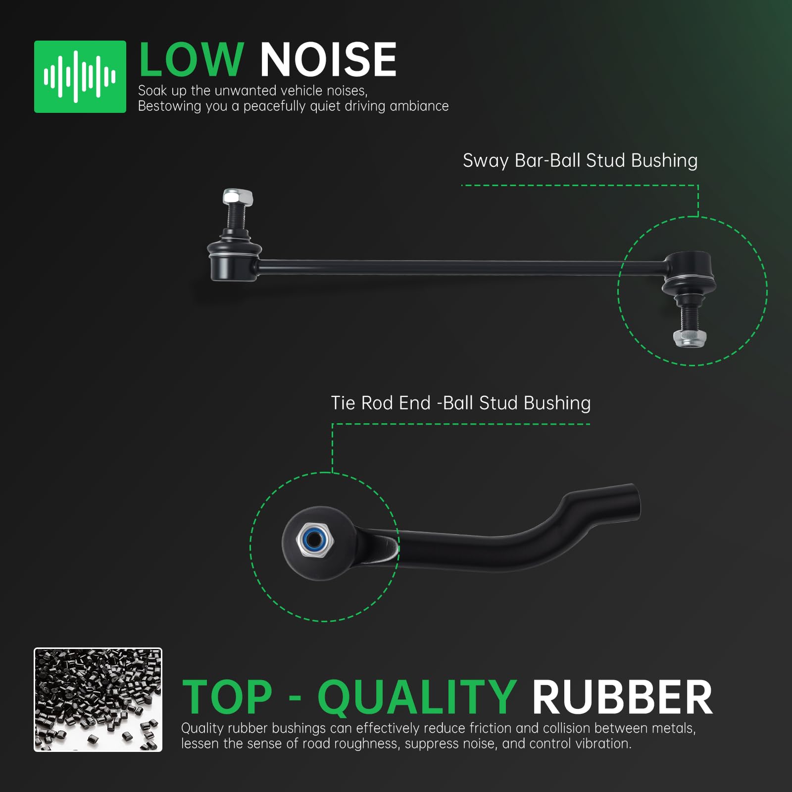 AUQDD 10Pc Front End Suspension Kit Fit For 2008-13 Ni-ssan Rogue, 14-15 Rogue Select, 2 Lower Control Arm w/Ball Joint 2 Sway Bar Link 4 Outer Inner Tie Rod End 2 Boots (# K621452 EV800550 ES800582)