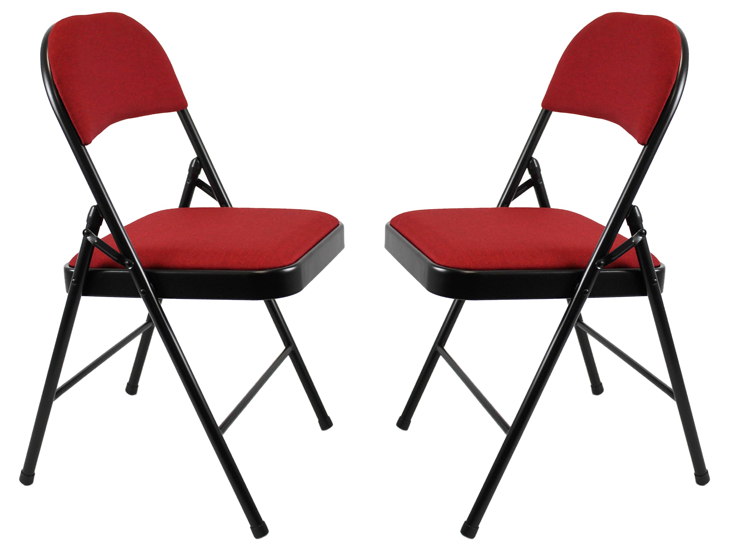 Meta Steel Frame with Fabric Seat Padded Office Work Study Party Dining Folding Chair (2, Red)