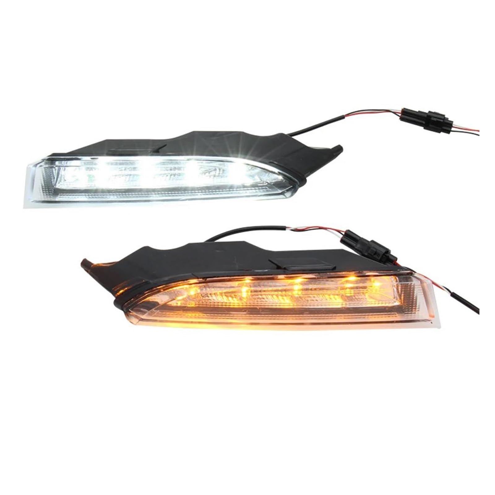 Genérico Para VW Para Scirocco R 2010-2013 Luz LED Conducción Diurna Coche Con Señal Giro DRL Amarilla Lámpara Antiniebla Exteriores Intermitente Indicador Lateral