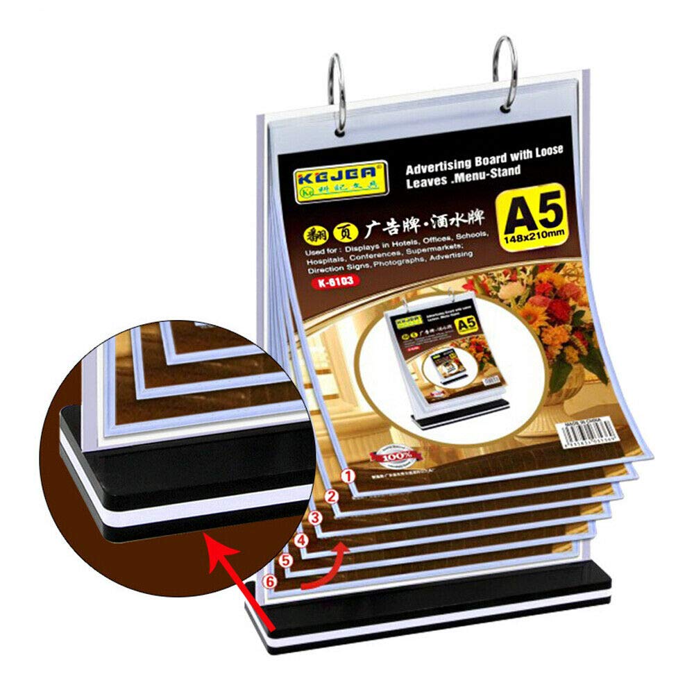 SUPERTOOL Menühalter Display Menüständer Promotion Display A4/A5/A6 Flip Multi-Seiten Transparent Tisch Thekenschild Display Ständer (1 Stück)