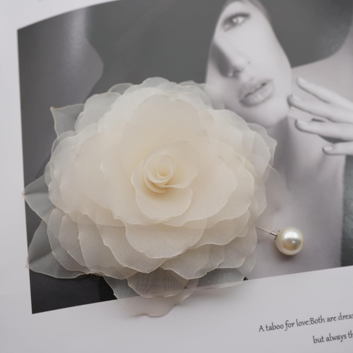 Flower Pin Brooch By NhanDo Handmade, Jasmine Floral Brooch Pin, Handmade Gift With Lovely Box, Gift for her, Gift For Mom, Bridesmaid gift, Anniversary Gift