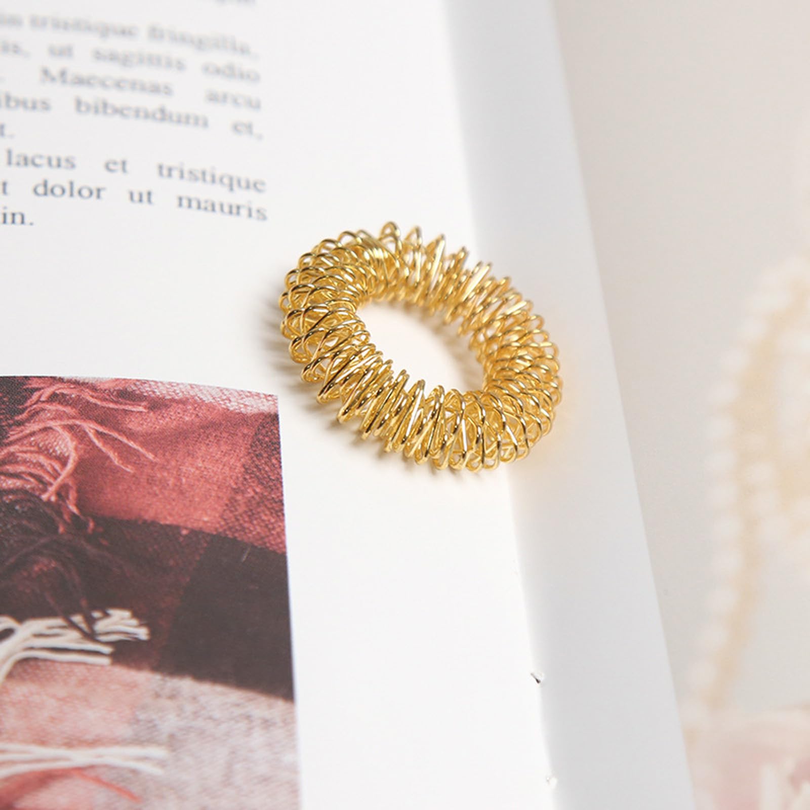 Zestaw 8 pierścieni Fidget Rings, regulowane pierścienie antystresowe, zabawki antystresowe, do masażu palców, antystresowe, z perłami, łagodzące lęki, pierścionki nastrojowe