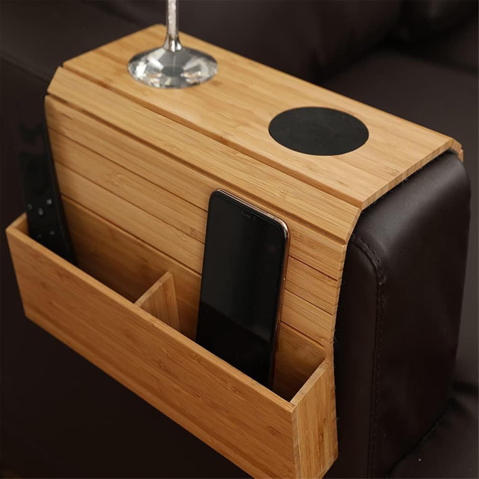Mesa con reposabrazos para sofá, mesa plegable duradera para aperitivos y bebidas, para sala de estar, ideal para bebidas, aperitivos y comodidad
