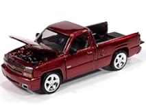 2005 SS Custom Pickup Truck Candy Apple Red Muscle Trucks Series 1&sol;64 Diecast Model Car by Auto World 64502-AWSP190B