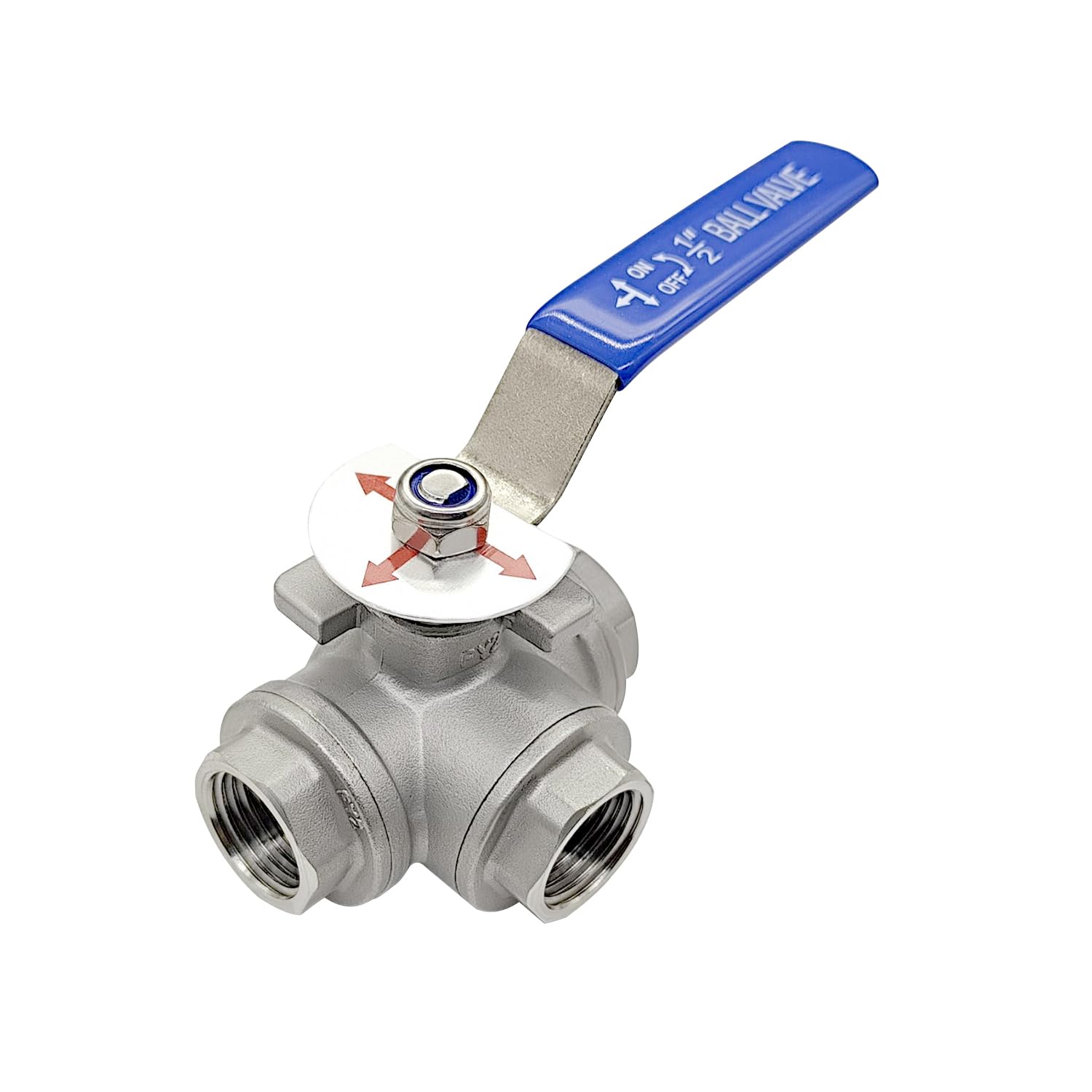 Válvula de bola de 3 vías de acero inoxidable NPT, control de flujo sin fugas para combustible