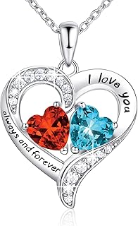 Birthstone Necklace For Mom 2 Stones Picks collage image 1