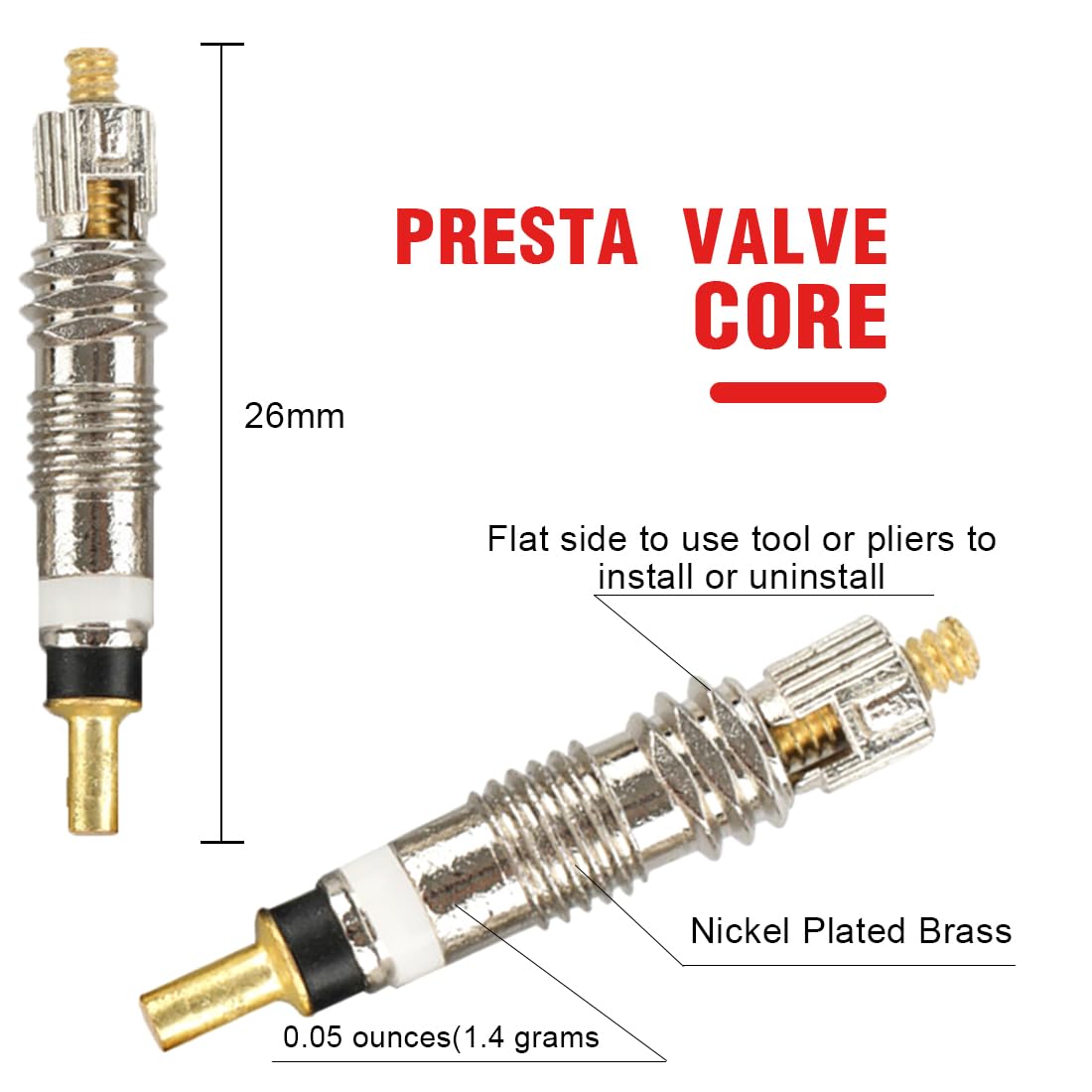30 Pezzi Valvola Nucleo Valvole Presta Valvole Universale Nucleo Valvola Pneumatico per Tubeless Road Bike, Valvola della Bicicletta, Nucleo Valvola Per Pneumatici Valvola Tubeless Mtb