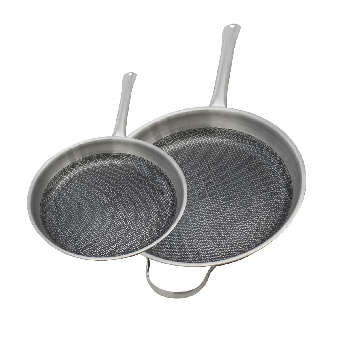 Poêles 24 et 32 cm en acier inoxydable ELO 9349850 sans PFAS