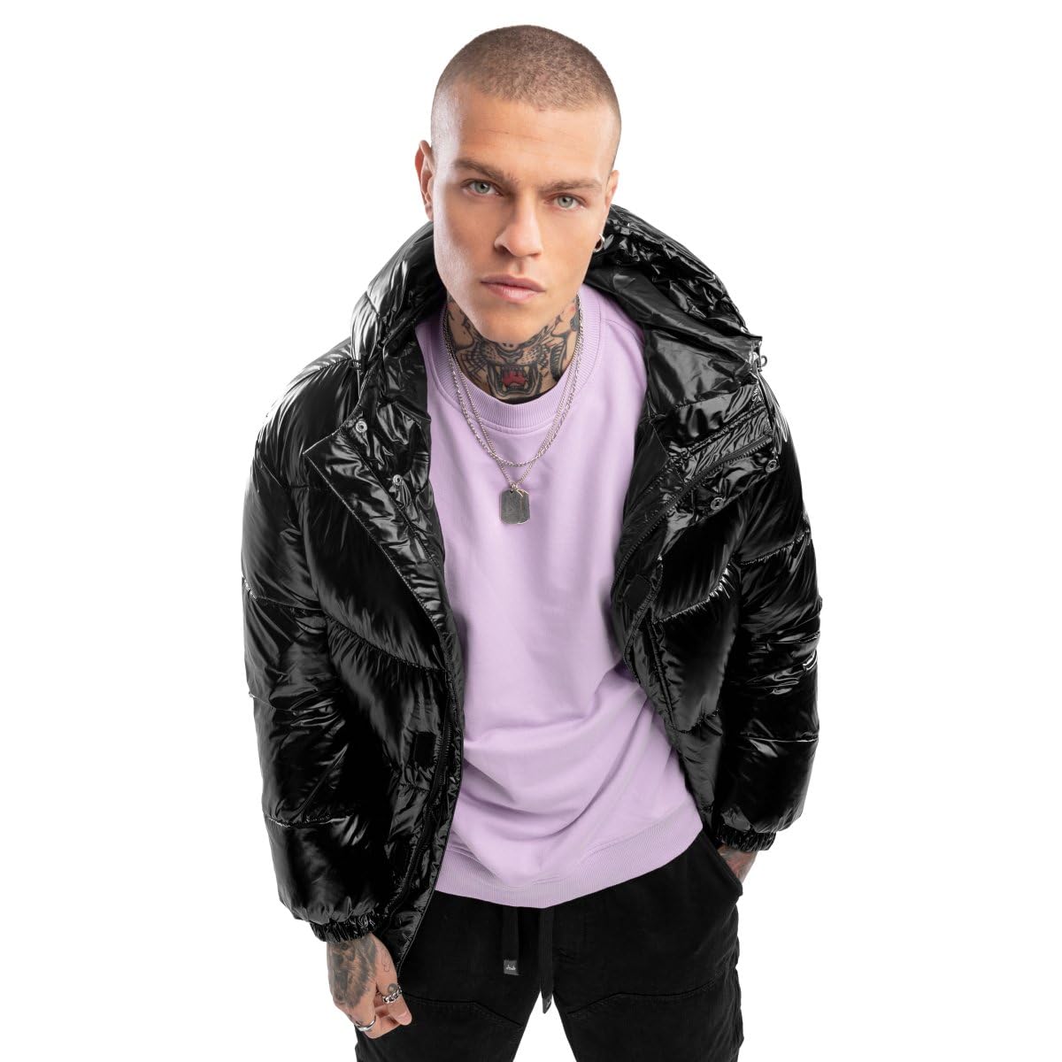 SIROKO - Glänzende Pufferjacke Barent
