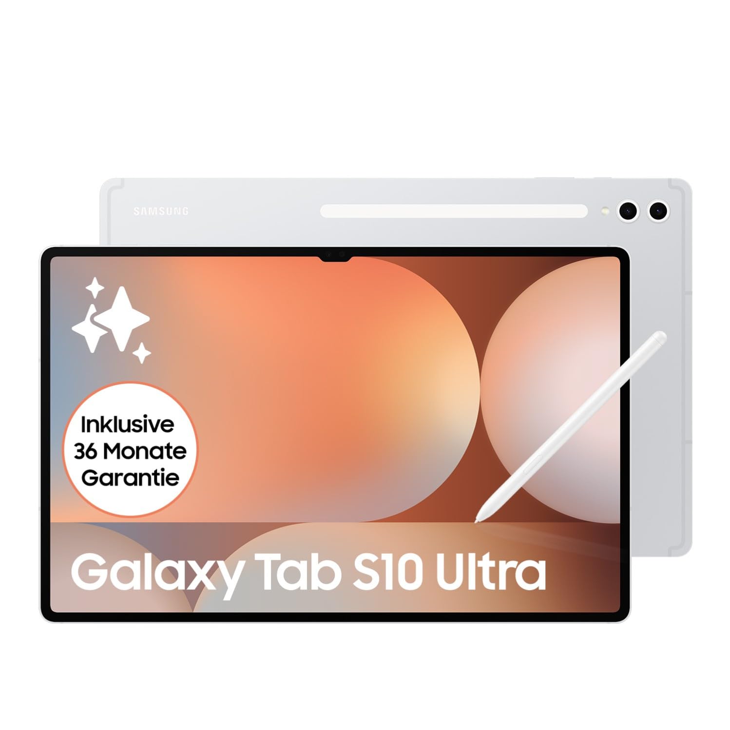 Samsung Galaxy Tab S10 Ultra AI Tablet, Android Tablet, 12 GB RAM, 512 GB Speicher, AMOLED-Display, Antireflexionsbeschichtung, Inkl. S Pen, WiFi, Platinum Silver, 36 Monate Herstellergarantie