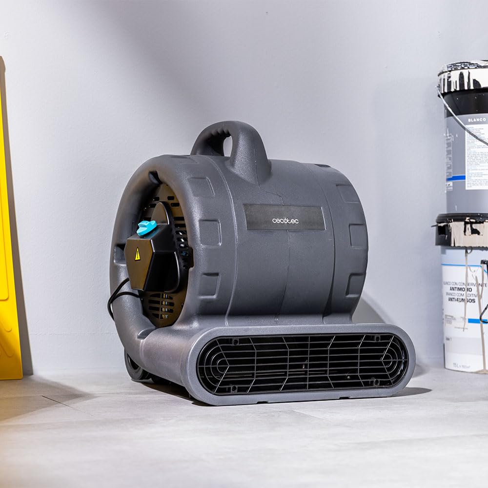 Cecotec Souffleur de Sol Ventilateur de Séchage Blowindustry 6000 Flowfloor, 600W, 1350 Tr/min, 3 Vitesses, Débit d'Air 2700 m³/h, Roues et Poignée Rétractable, Contrôle Intuitif, Facile à Transporter