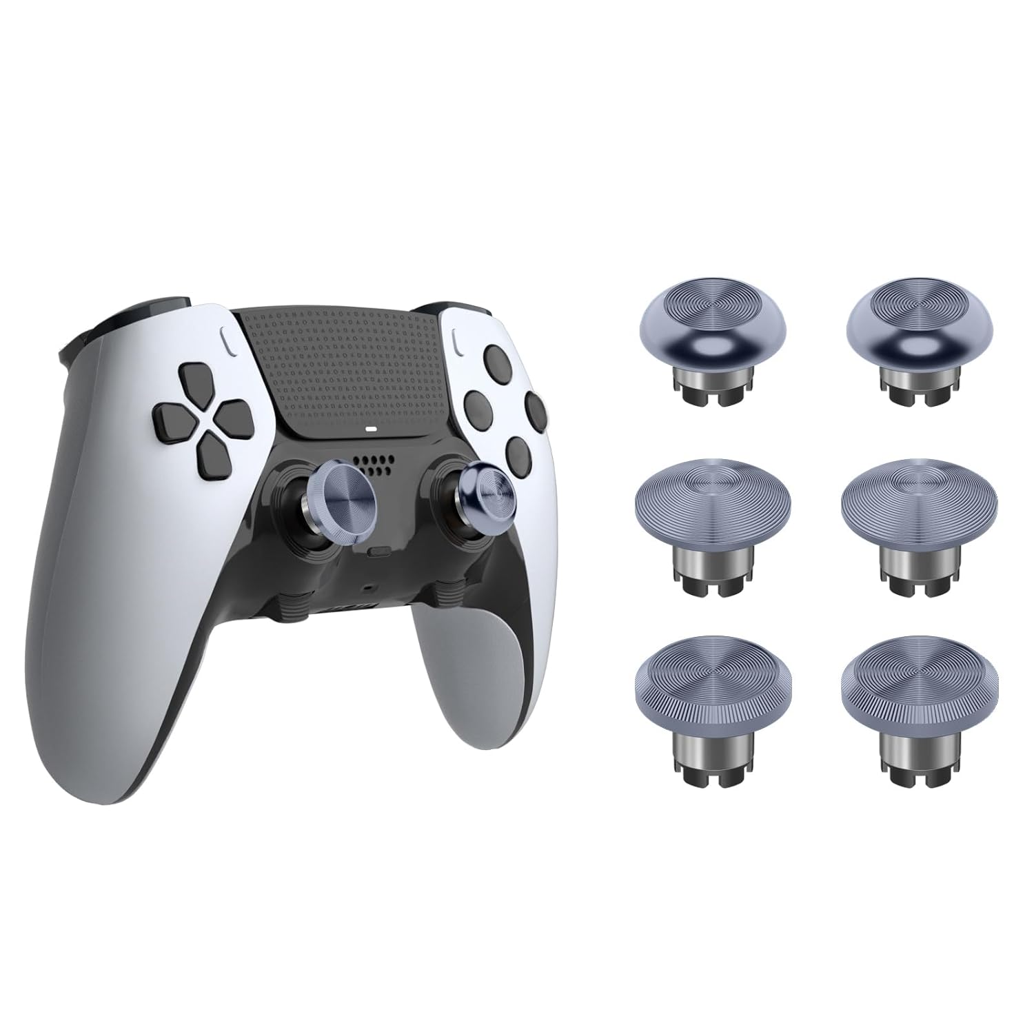 CHARM FOCUS Metal Thumbsticks for PS5 Edge Controller Analog Thumb Sticks Caps Replacement Kit for PS5 Dual Sense