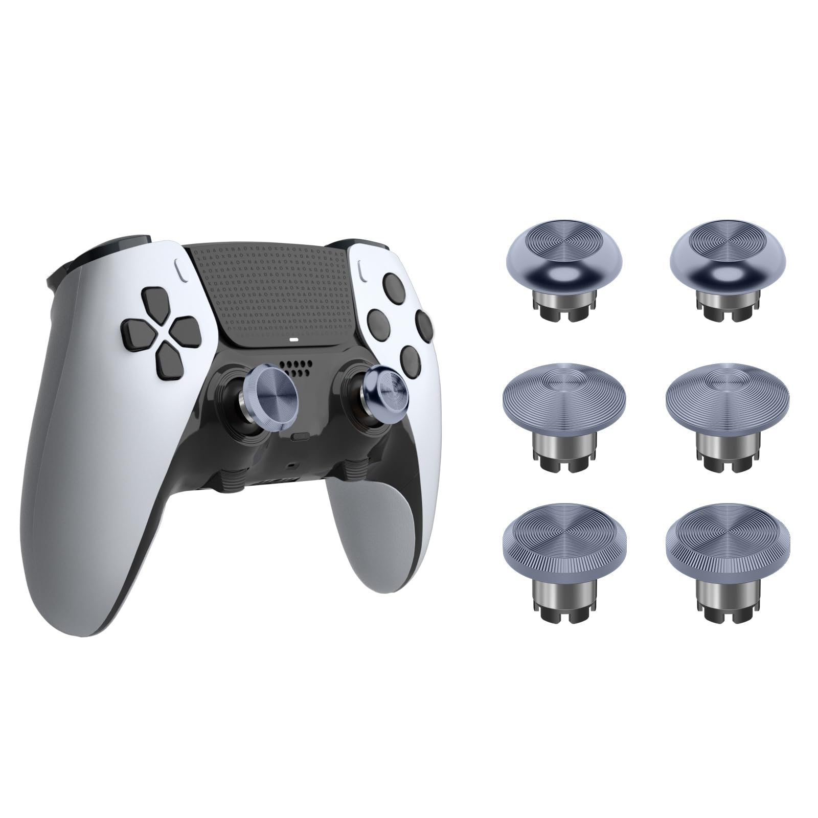 CHARM FOCUS Metal Thumbsticks for PS5 Edge Controller Analog Thumb Sticks Caps Replacement Kit for PS5 Dual Sense