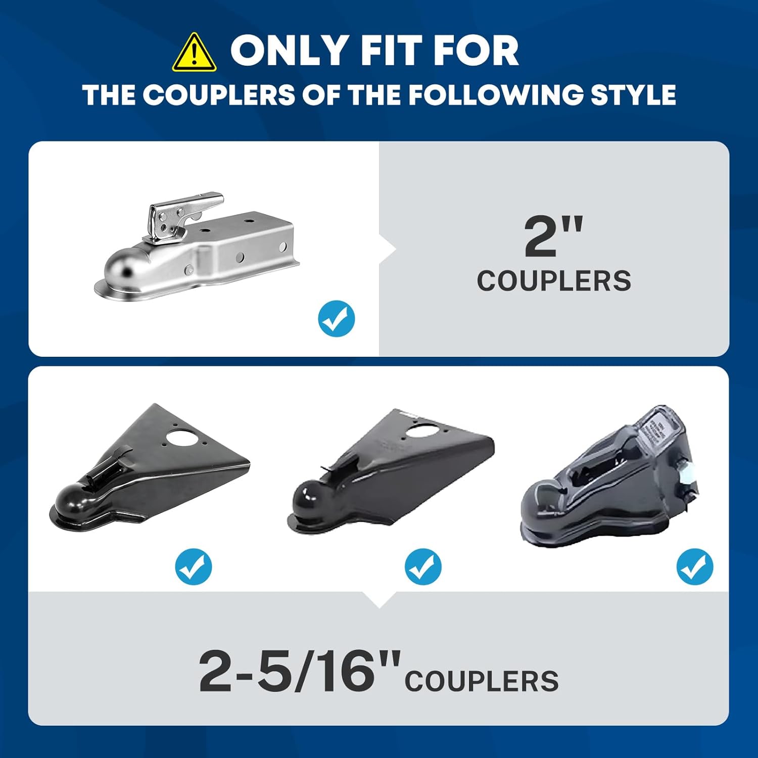 Kohree Trailer Lock, Heavy Duty Trailer Coupler Lock Fits 2 5/16-Inch, 2" Couplers, Trailer Hitch Locks Trailer Tongue Lock Durable Structural Steel Safety RV Lock, 4 Keys 4 Dust Covers, Black