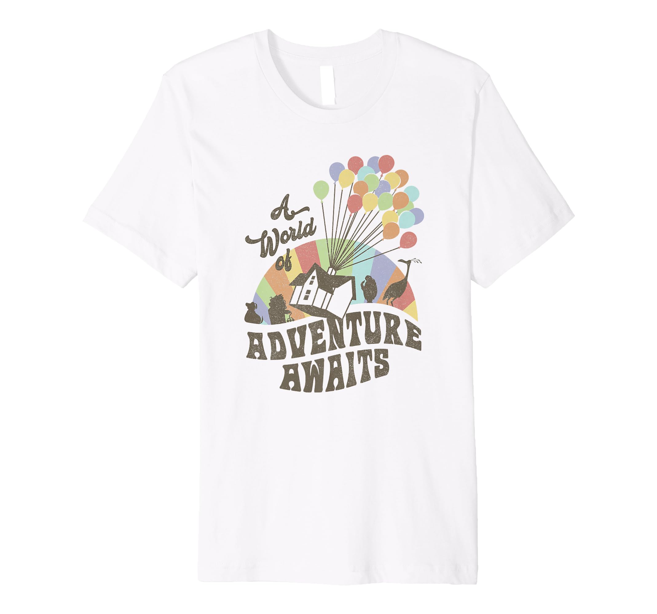 Disney Pixar Up A World Of Adventure Awaits Rainbow Balloons Premium T-Shirt