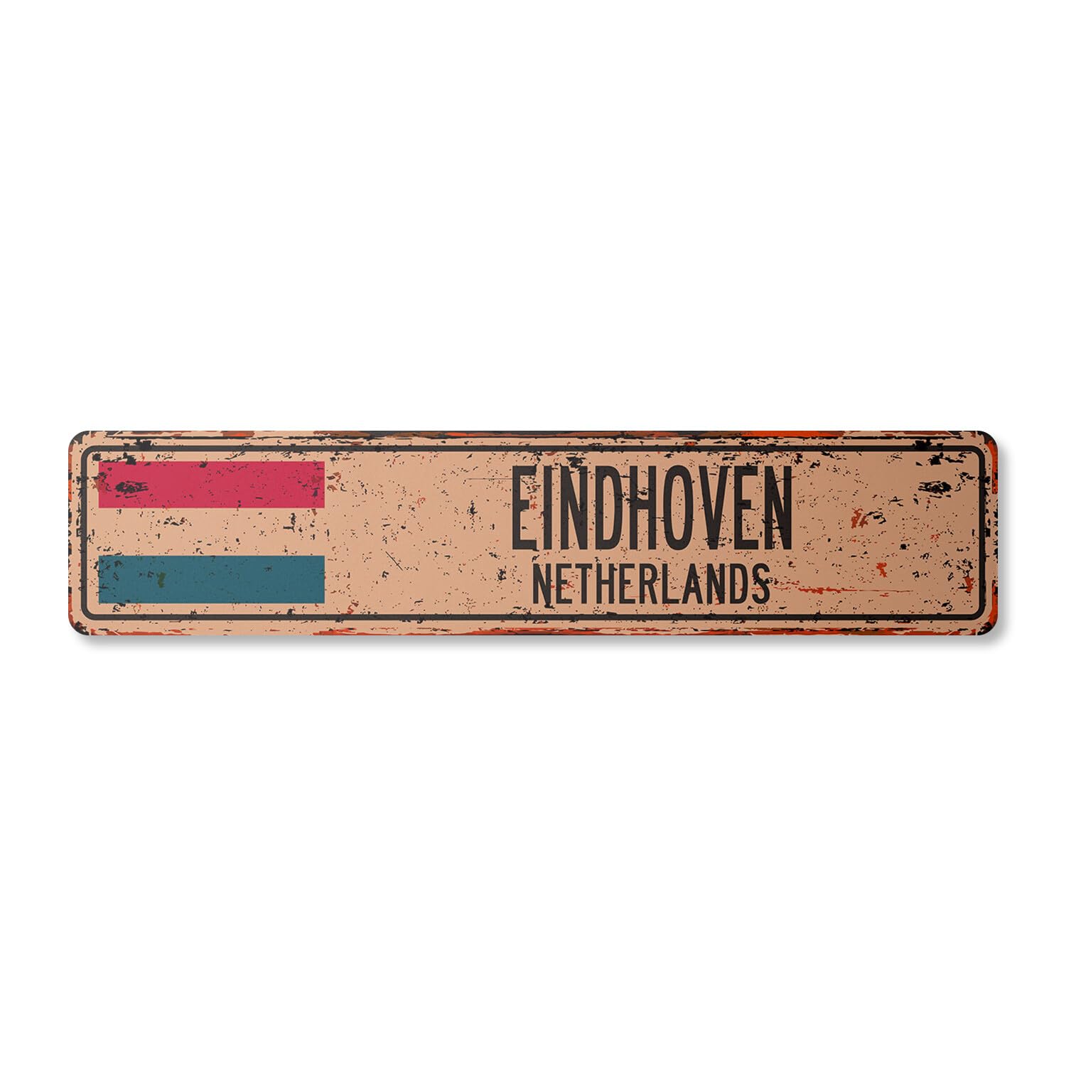EINDHOVEN NETHERLANDS Vintage Street Sign Netherlander Dutch flag city country