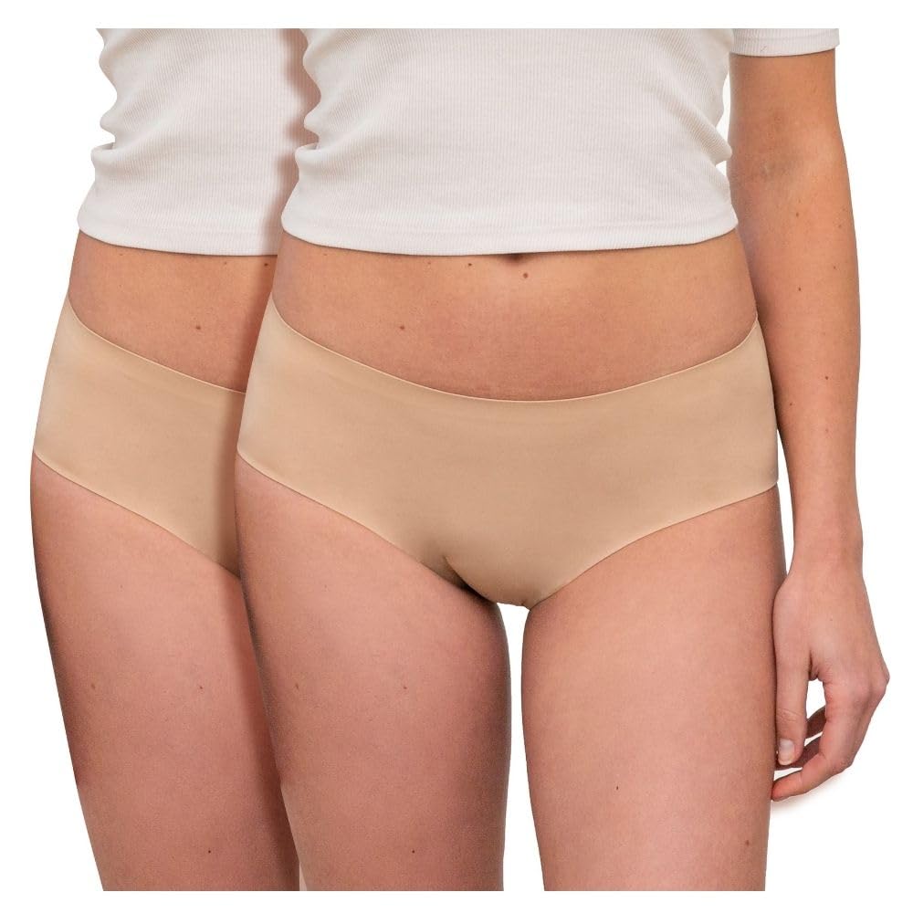 Lot de 2 Culottes Menstruelles Invisibles sans Couture - Protection Lavable & Ecologique – Flux léger à Abondant - Absorbantes & Anti Fuite - Adolescente & Femmes Grandes Tailles/Peau M