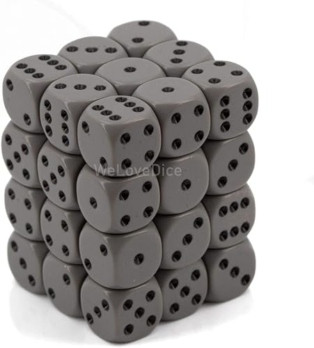 Chessex DND - Juego de dados Chessex D&D de 0.472 in, juego de dados poliédricos de plástico opaco gris y negro, dados de mazmorras y dragones,