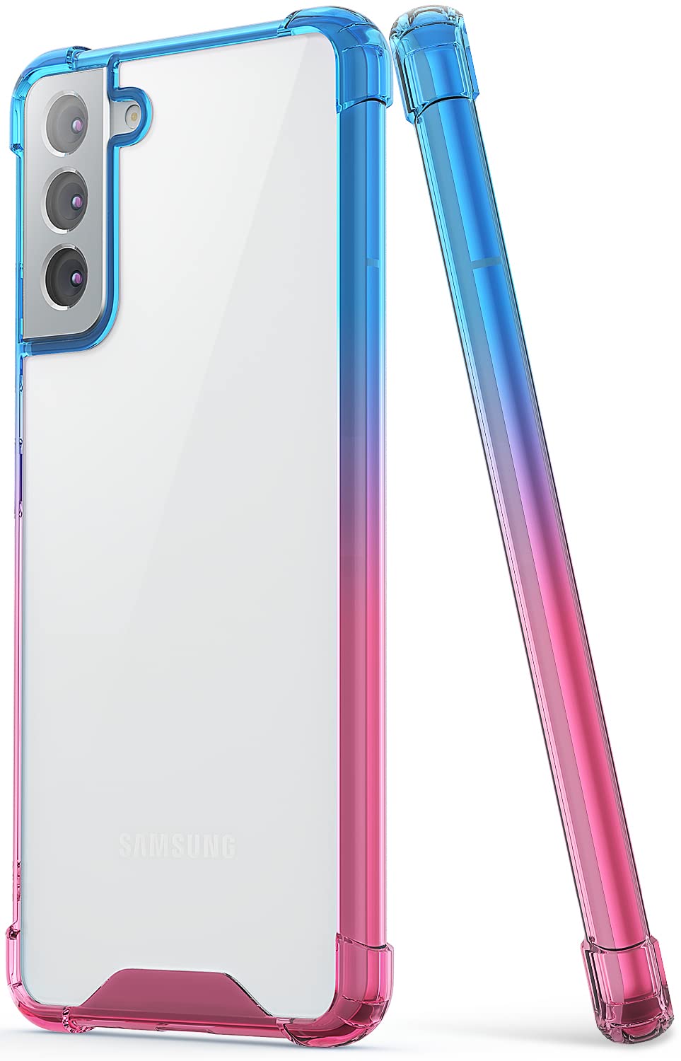 SALAWAT Galaxy S22 Plus Case, Clear Galaxy S22 Plus Case Cute Gradient Slim Phone Case Cover Reinforced TPU Bumper Shockproof Protective Case for Samsung Galaxy S22 Plus 5G 2022 (Blue Pink)
