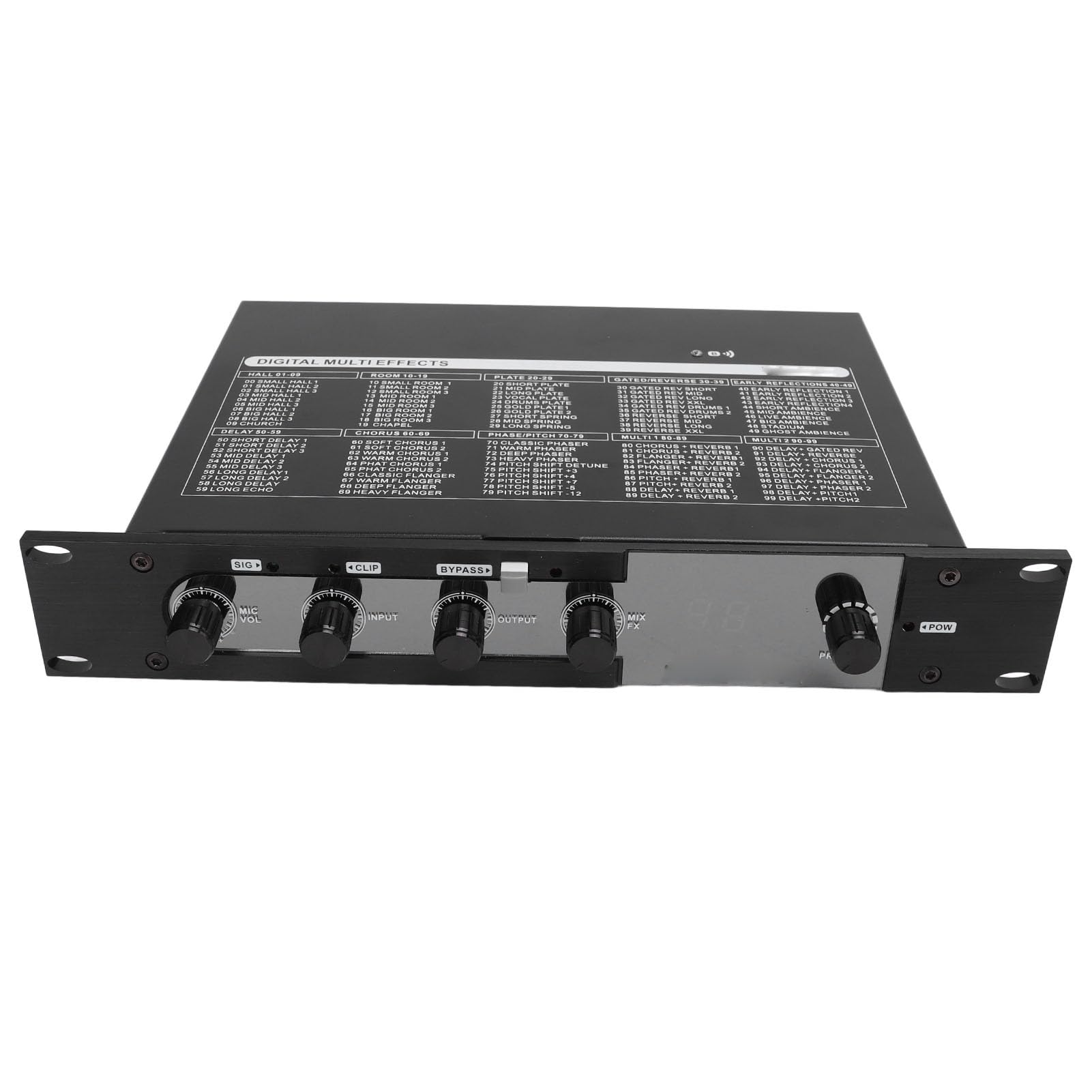Procesador de Efectos de Sonido Digital, 100-240V 99 DSP Efectos Preestablecidos Mezclador Digital de Metal para Presentación Profesional (Enchufe de la UE)
