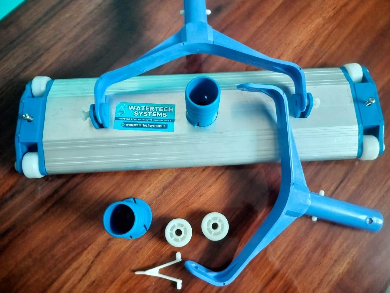 WATERTECH Systems Heavy Duty 17.5 inch Aluminum Weighted Swimming Pool Vacuum Head on Wheels, All Type of Floor Cleaner, Suction Sweeper, Maintenance Cleaning kit with Free Spare Parts