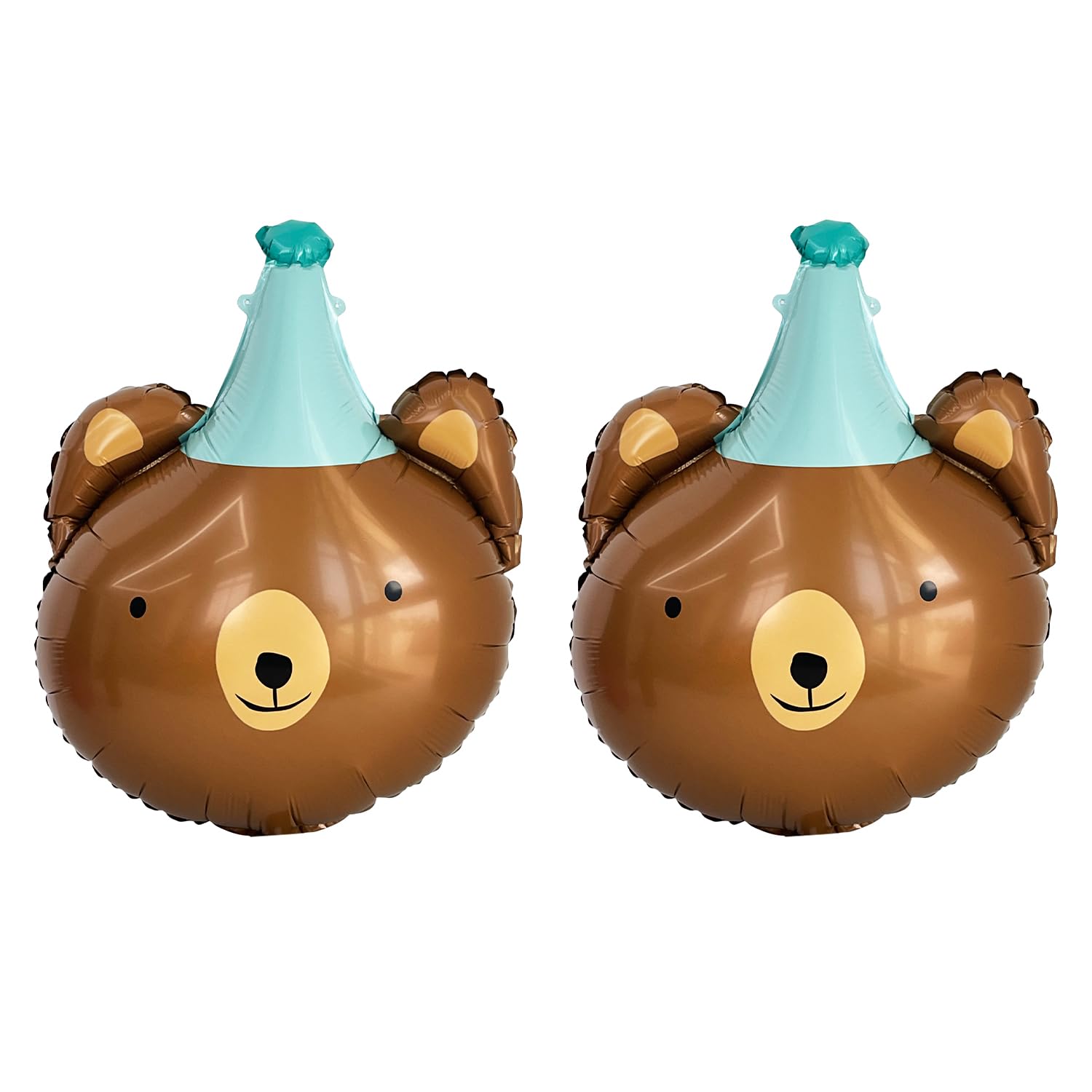 Animal Head Foil Balloon Kit, Lion Bear Monkey Cat foil balloon, Birthday Party Decorations, Baby Shower Supplies (Bear(2 pieces))