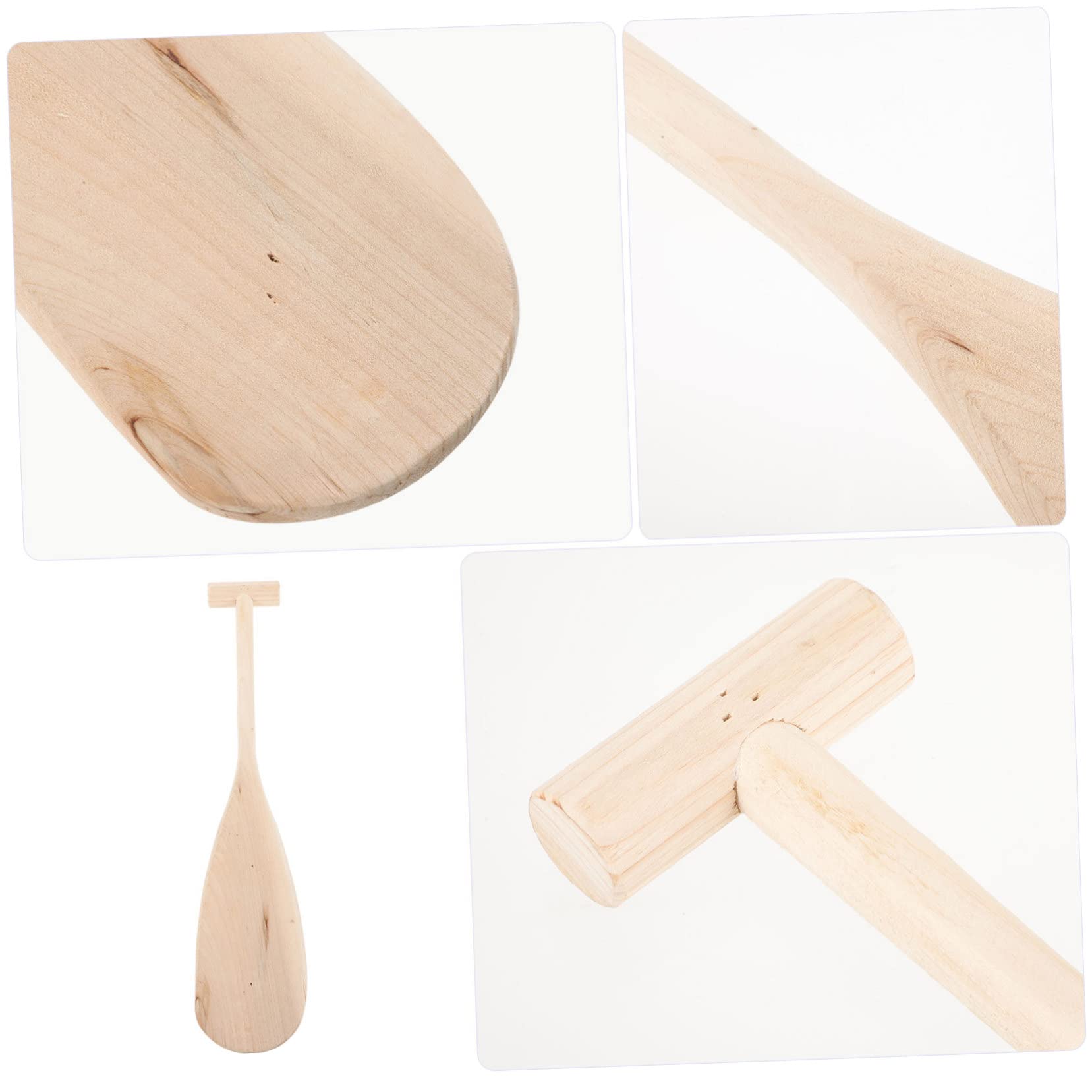 OSALADI Pagaia Leggera e Resistente per Bambini in Legno Impugnatura a T agli Sport Acquatici, per Giochi d'Acqua e attività Fai-da-Te Estive