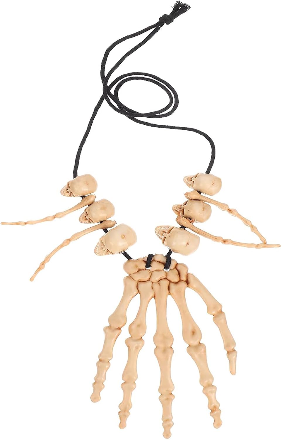 1Pcs Halloween Skull Pendant Necklace Halloween Skull Skeleton Hand Bone Necklace Pendant Necklace Head Hand Bone Necklace for Dress Up Party Cosplay Décor