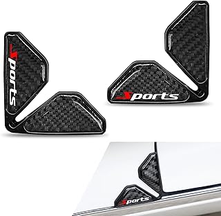 2 PCS Car Door Corner Edge Guard, Anti-collision Carbon Fiber Door Corner Sticker, Soft Plastic Tight Fit Anti-scratch Protective Cover, Universal Modificative Exterior Accessory (Black)