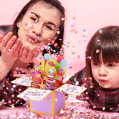 Geburtstagskarte,3D Pop Up Karte Geburtstag Pop Up Grußkarten Glückwünsche Geburtstagskarten mit Umschlag für Mama Frauen Männer Romantik Geschenk-Karte zum 16.Geburtstag (16th)