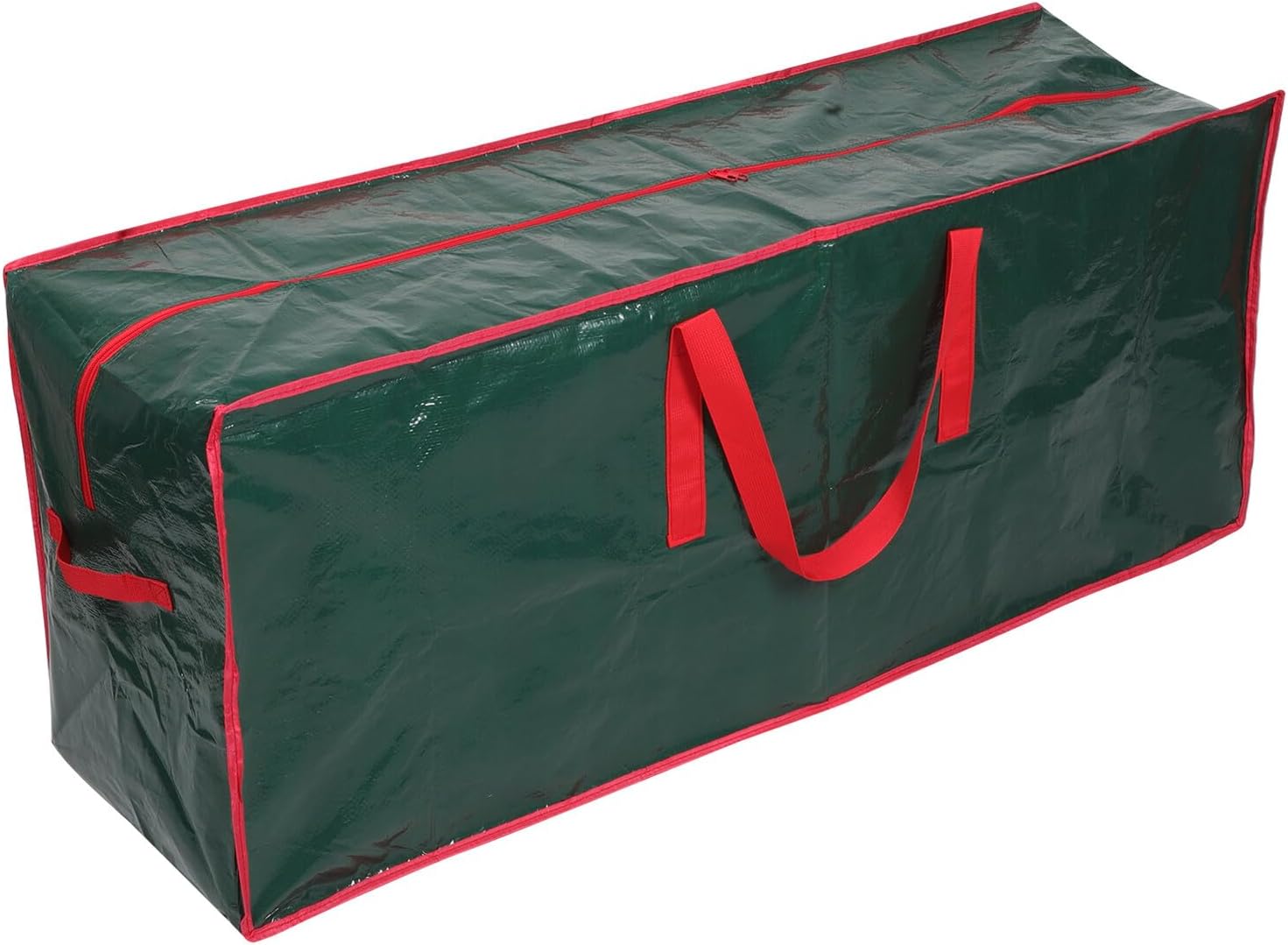 Christmas Tree Storage Bag Large 165x38x75cm Pe Woven Waterproof Zippered Organizer with Handles for Holiday Decor and Ornament Storage