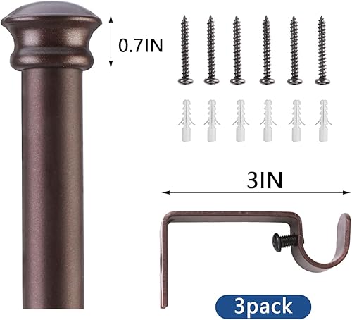 Miniatura 4 de Barras de cortina decorativas estándar de 30 a 88 pulgadas, juego de barras de cortina pequeñas de 58 pulgadas de diámetro, barras de cortina