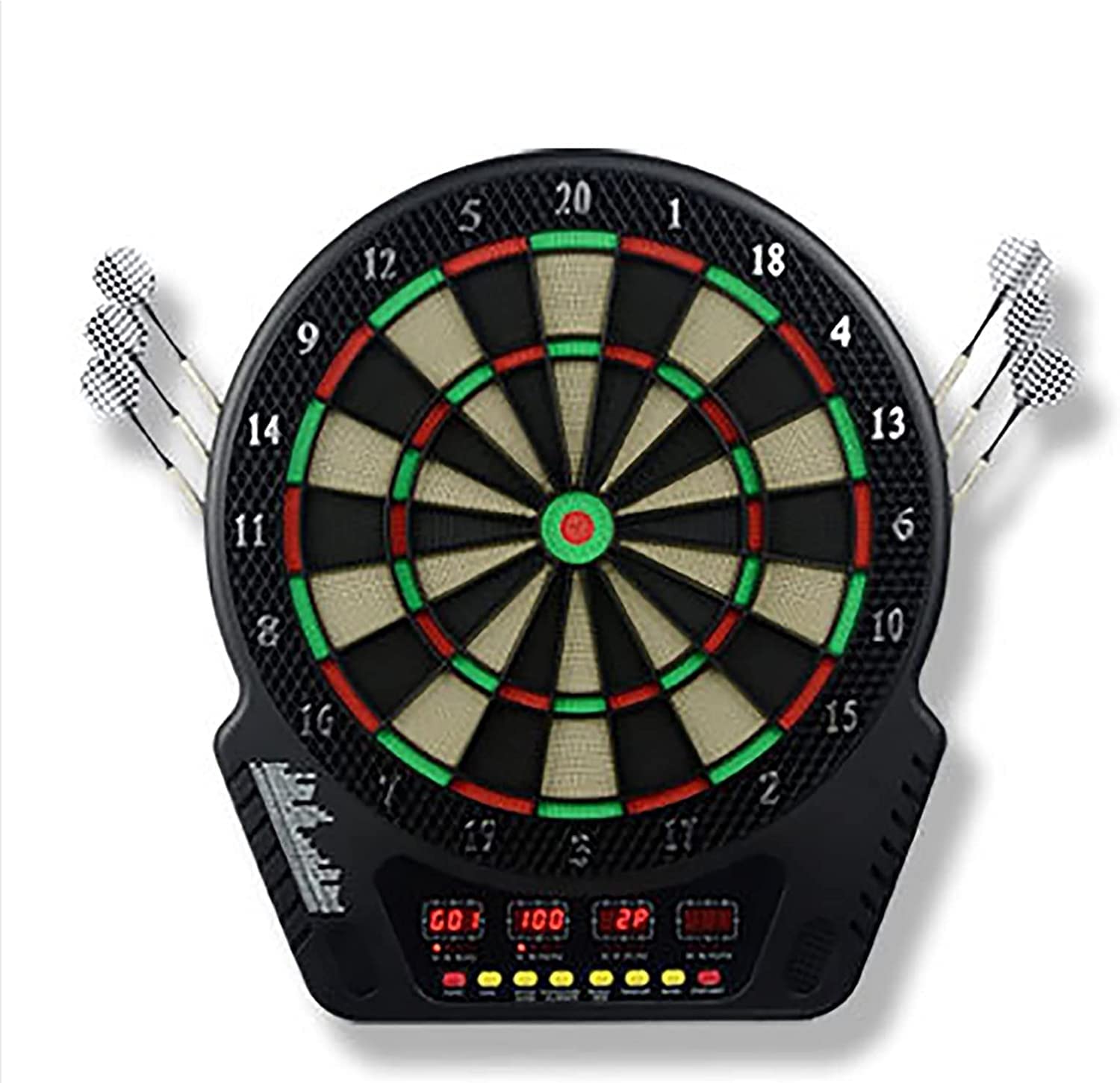 Cible Fléchettes électronique Automatique – 18 Jeux, écran LCD, Segments Résine, Piles AA Non Fournies