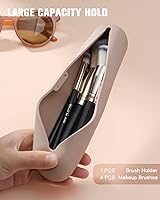 Vista 35 de FERYES Soporte para brochas de maquillaje de viaje, Negro -, Chico, Simplicidad