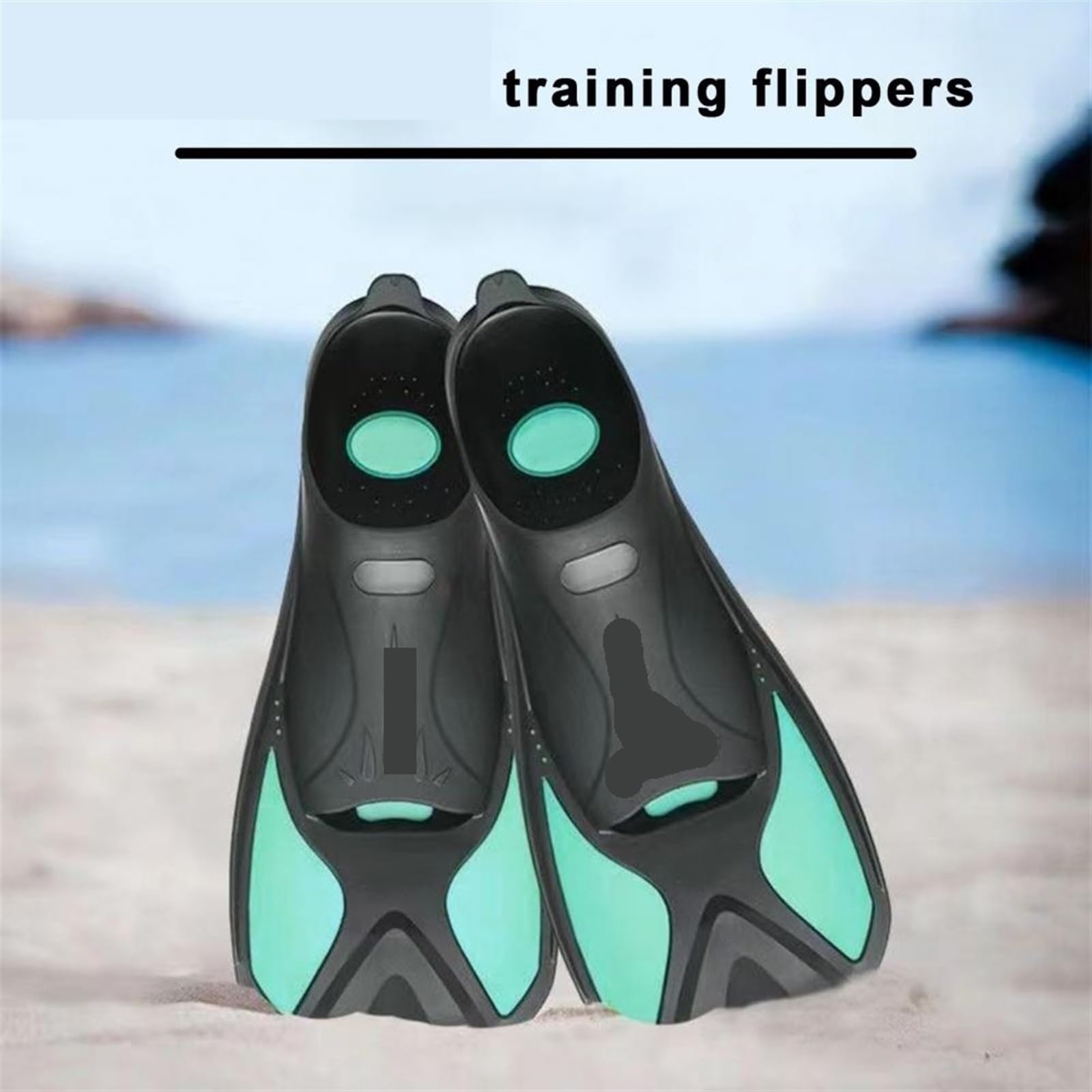 Palmes de plongée Palmes d'entraînement à la natation Palmes de plongée professionnelles Palmes à lame courte Palmes de renforcement musculaire des jambes Palmes de natation Adulte Fins(Black,2XS)