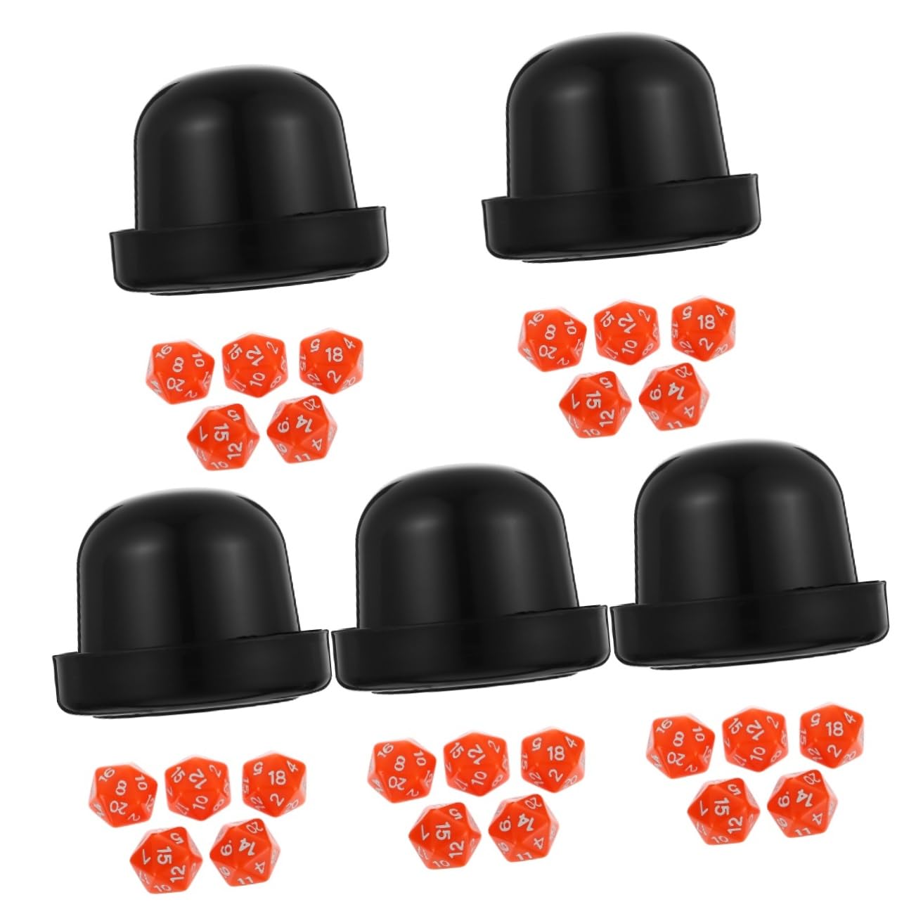 VICASKY 5sets Dadi Poliedrici Colorati Da Gioco Facce Accessori Divertenti Per Giochi Da Tavolo e Feste Con Supporto Per Dadi Per Famiglie e Amici