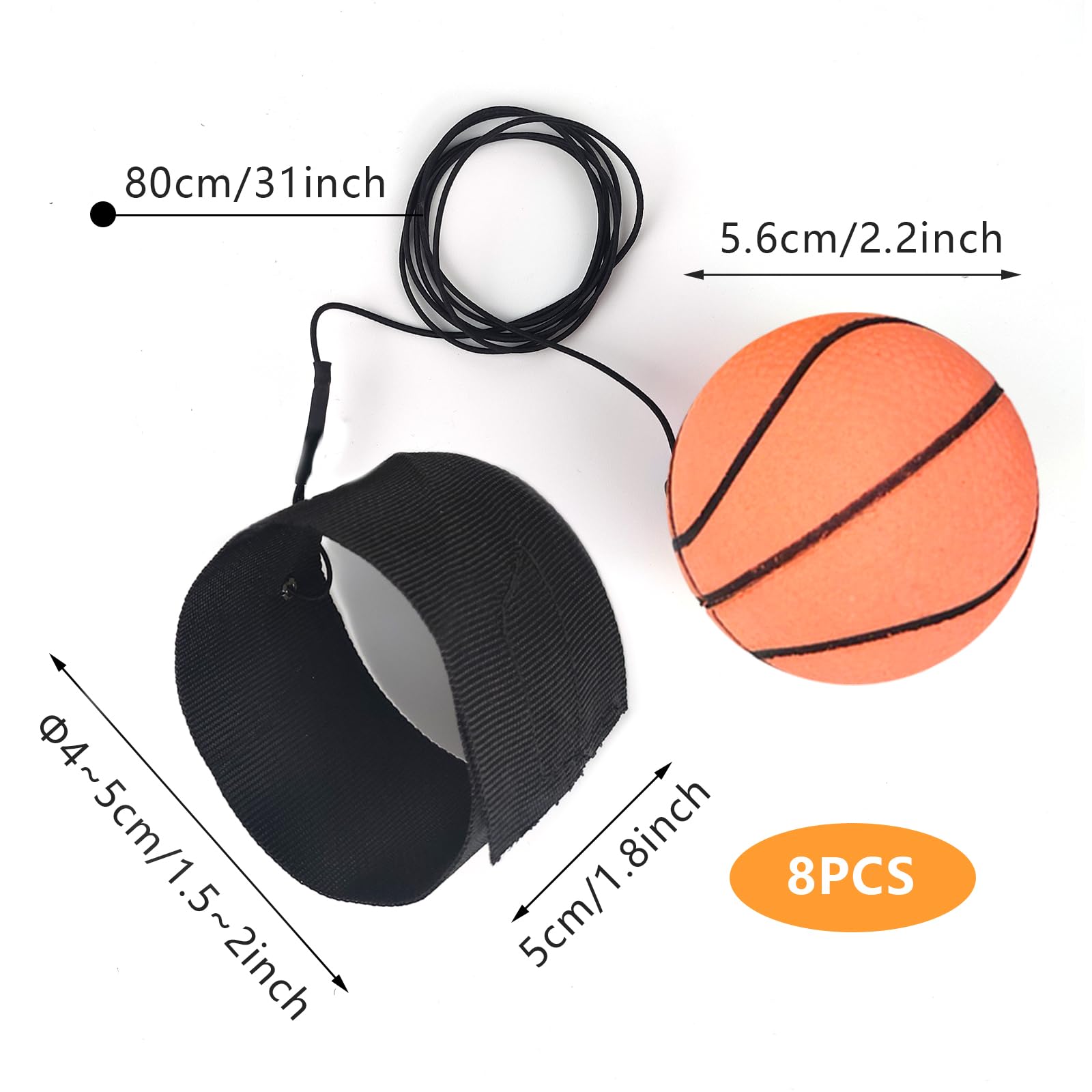 Neon Spring Ball, Restituisci la Palla su Corda Elastica, Allenamento delle Dita, Gomma Elastica Con Serratura da Polso, Esercizio di Coordinamento Occhi-Mano