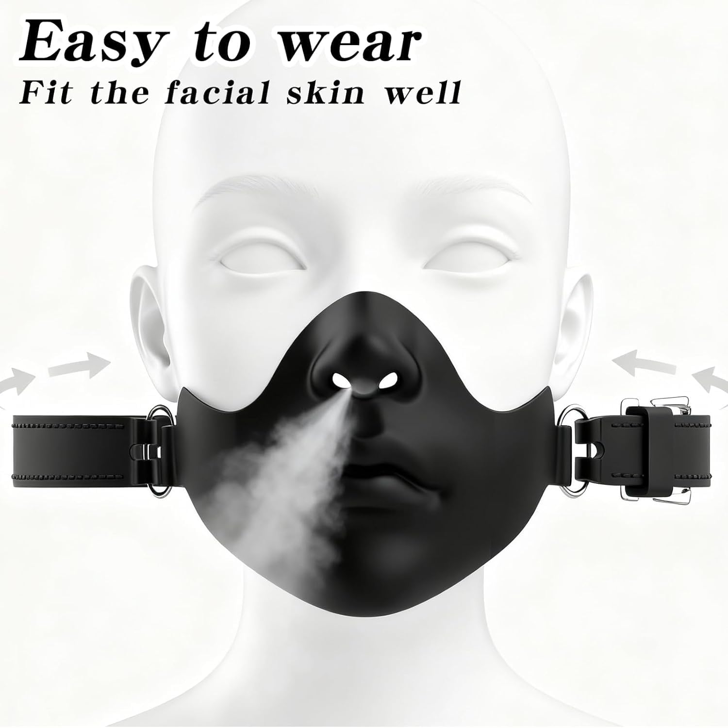 BDSM Gag with Tongue Restraint, Adjustable Ball Gag Mouth Spreader for Bondage Training, Silicone SM Gags for Couples, Fetish BDSM Toy for Male and Female Slaves