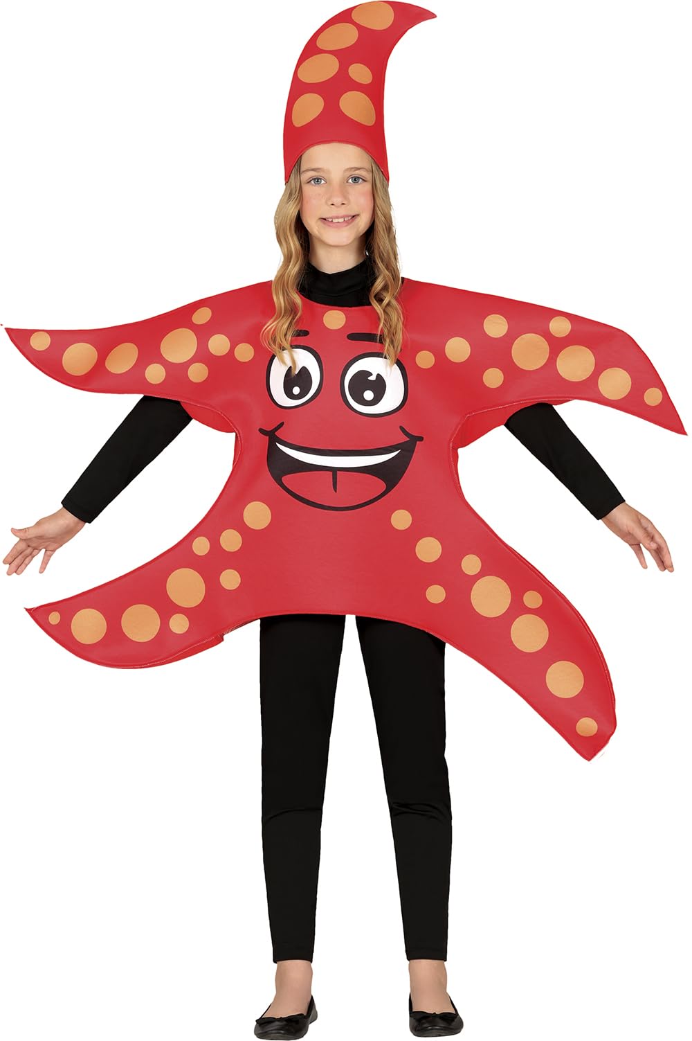 FIESTAS GUIRCA Bubbly Starfish Fancy Dress for Boys or Girls, Red Starfish Tunic & Hat - Image 4