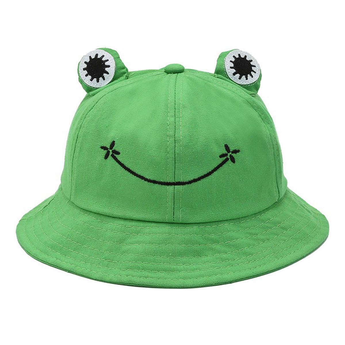 Chapeau De Pêche Grenouille En Coton Pliable - Look Mignon, Large Bord Protection UV, Mixte, Pour été Et Loisirs - 10