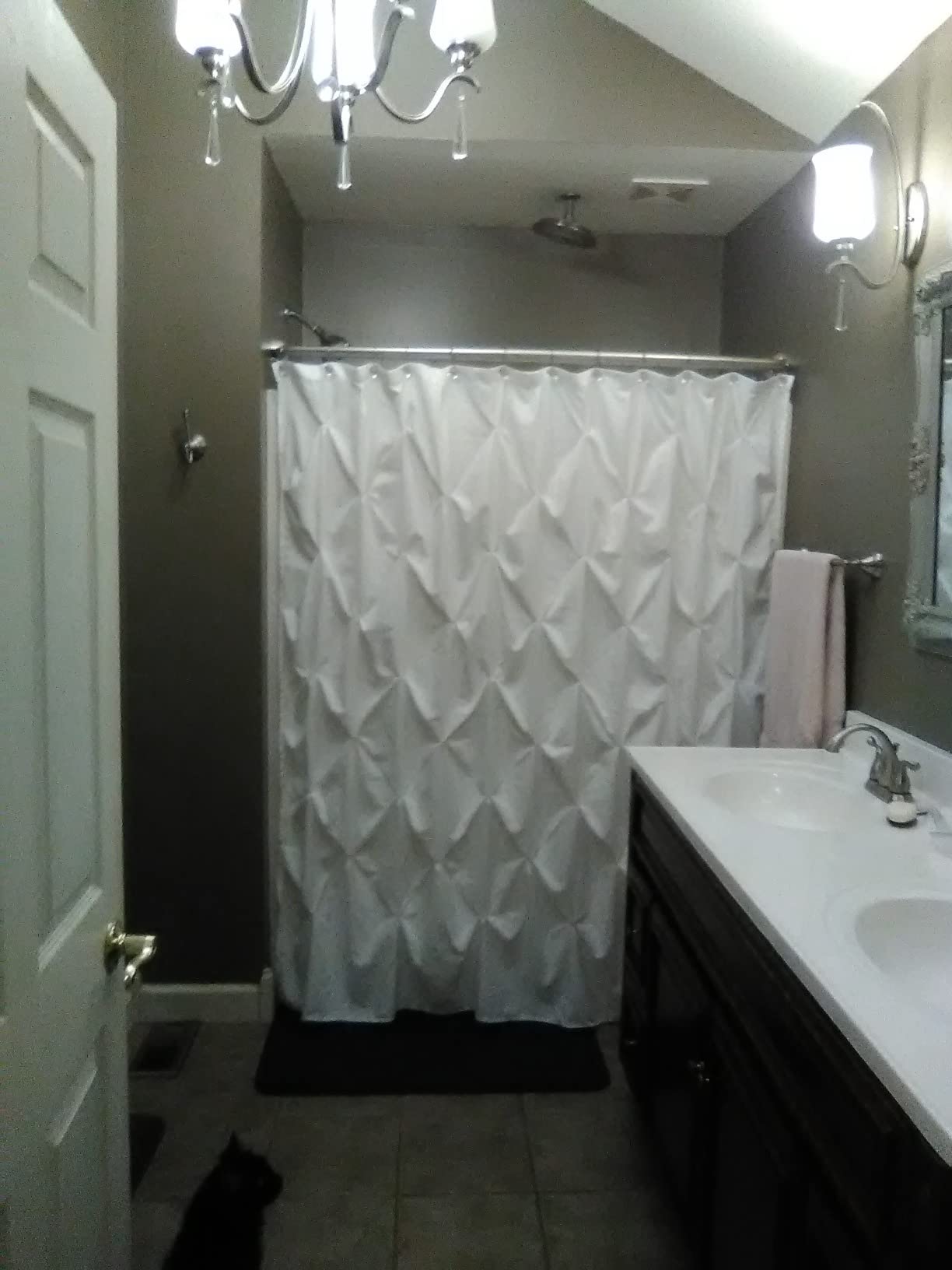 4/mo Finance Amazon Basics Pinched Pleat Bathroom Shower Curtain