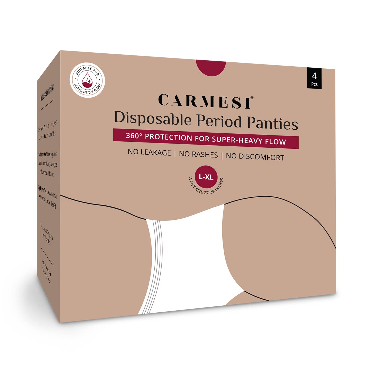 Buy Carmesi Disposable Period Panties (LXL) 360° Protection for