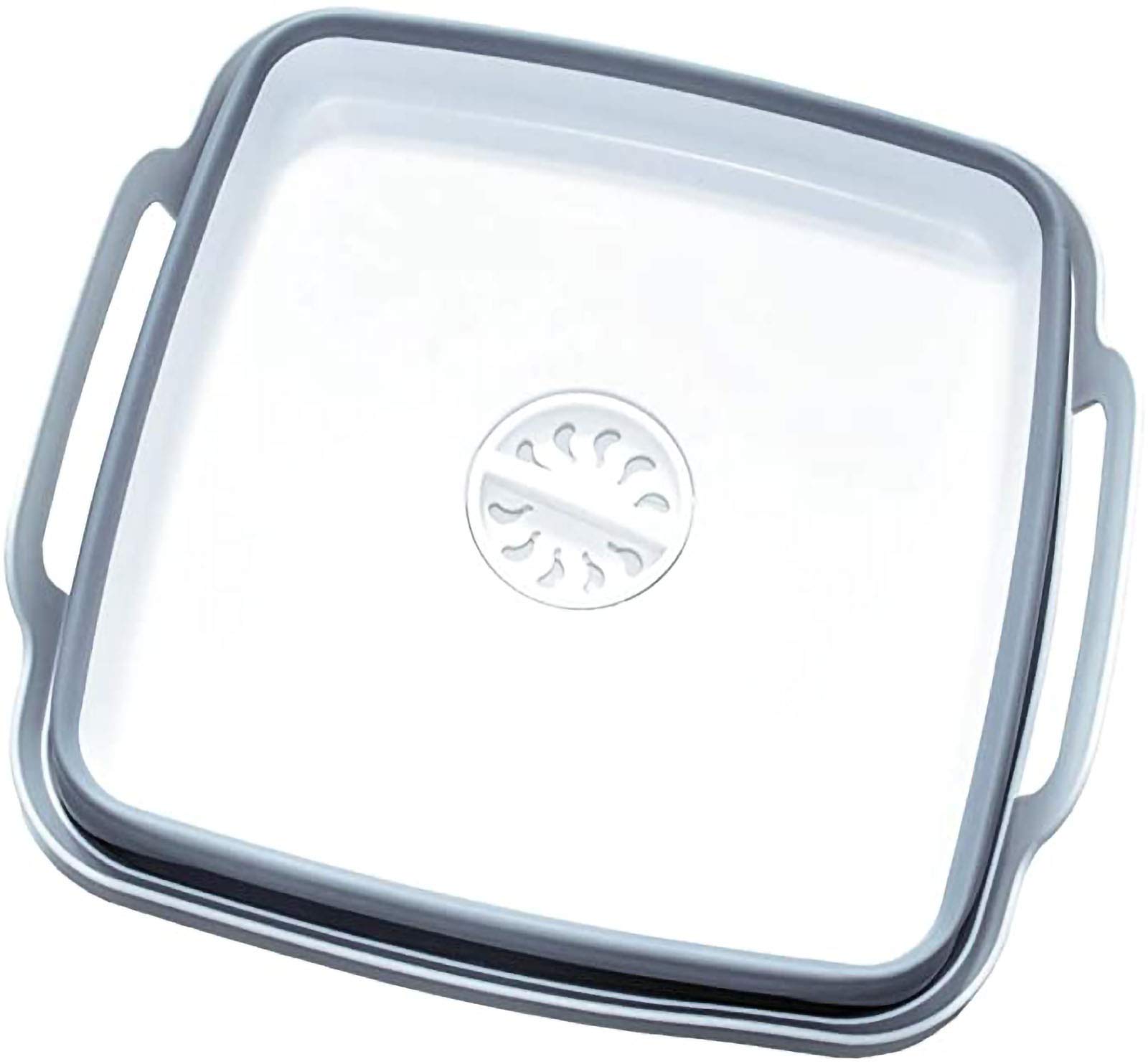 Sartenes plegables para lavar platos, lavaplatos portátil de 9 litros, tina plegable con tapón de drenaje para fregadero de cocina, camping, accesorios de RV 3