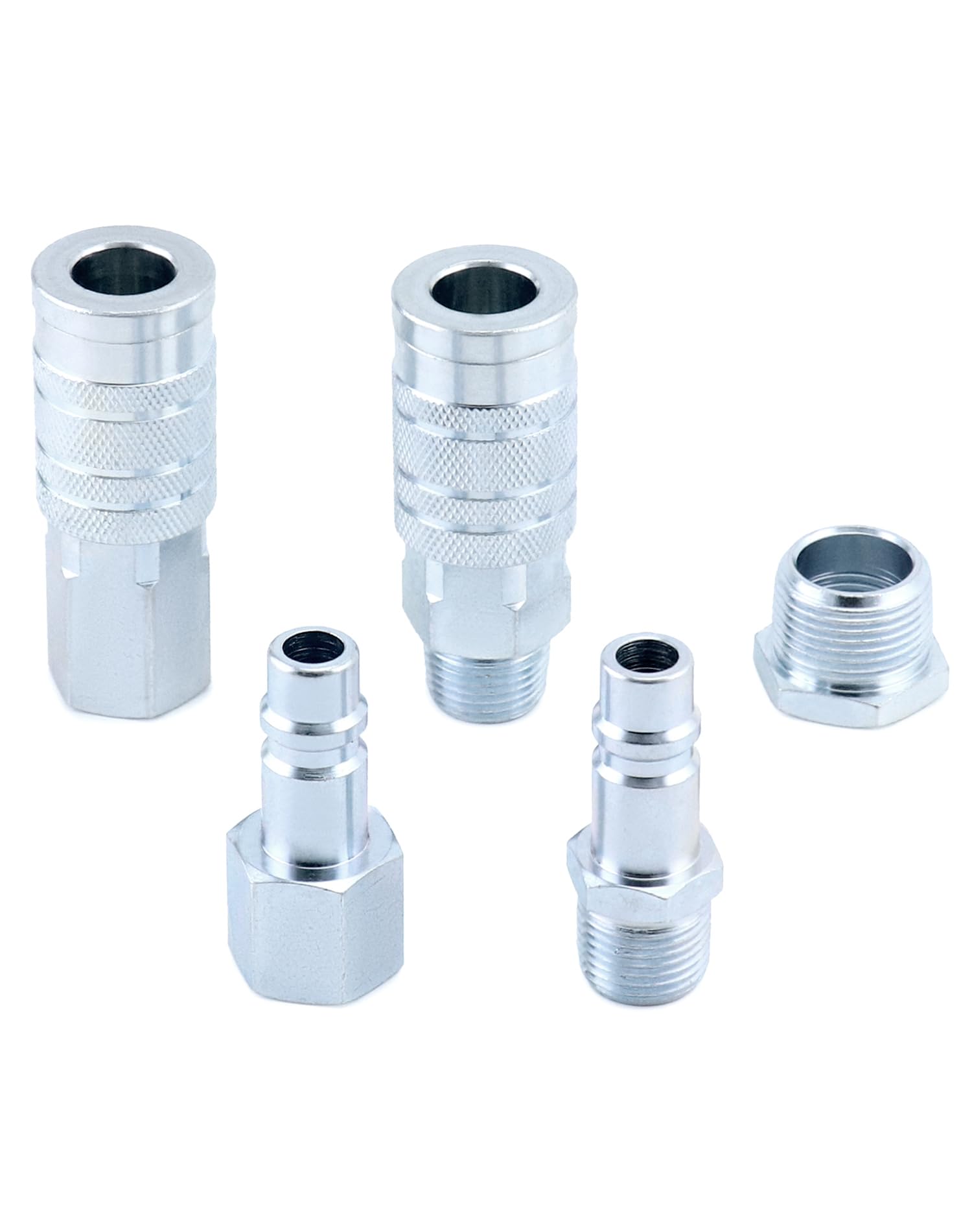Acoplador estilo G de alto flujo QWORK con 99 SCFM y juego de bujes reductores