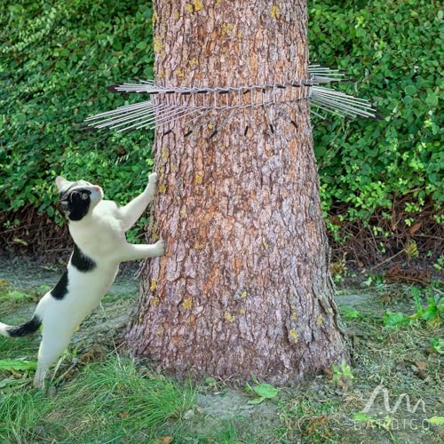 GARDIGO® Katzenabwehrgürtel I Katzenschreck Baumschutz I Bis 21 cm Durchmesser | Individuell anpassbar | Galvanisierter Stahl | Kletterschutz zur Katzenabwehr I Marderschreck Fallrohrschutz